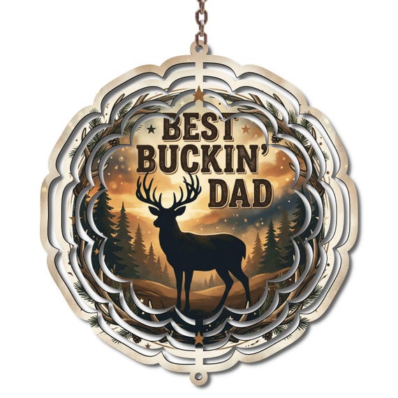 Deer Forest Wind Spinner, Rustic Outdoor Metal Decor, Father's Day Gift