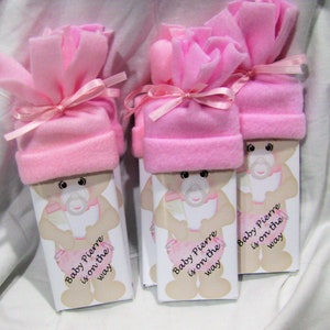 Baby Shower Favors. special Hershey bars with handmade hats. Super cute for baby shower image 3