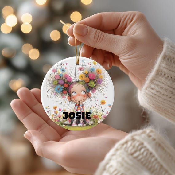 Personalized Girl Ornament, Custom Name Christmas Ornament, Personalized Kids Ornament, Granddaughter Gift, Daughter Christmas Gift