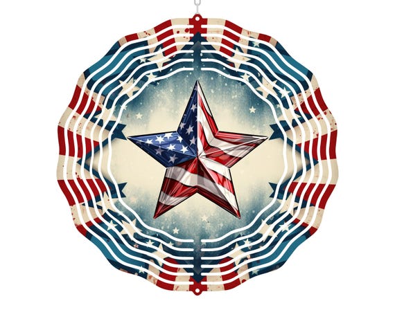 Patriotic Wind Spinner, Independence Day, Fourth of July, Military Family, Friend Gift