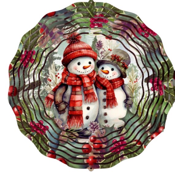 Christmas Wind Spinner, Snowmen Decor, Yard Art, Mom Gift
