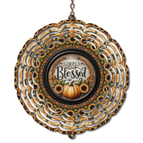 Simply Blessed Wind Spinner, Autumn Decor, Fall Decor, Thanksgiving, Mom Gift
