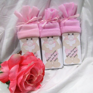 Baby Shower Favors. special Hershey bars with handmade hats. Super cute for baby shower image 4