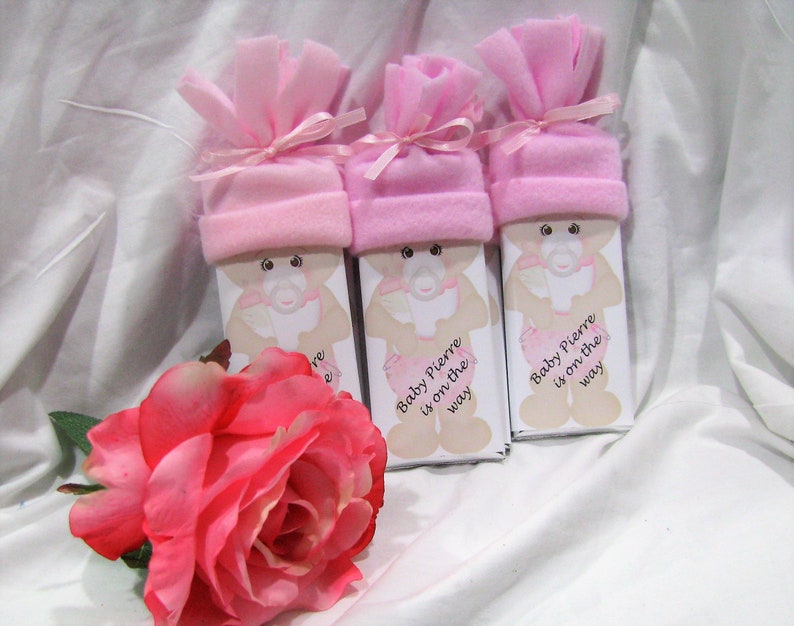 Baby Shower Favors. special Hershey bars with handmade hats. Super cute for baby shower image 4