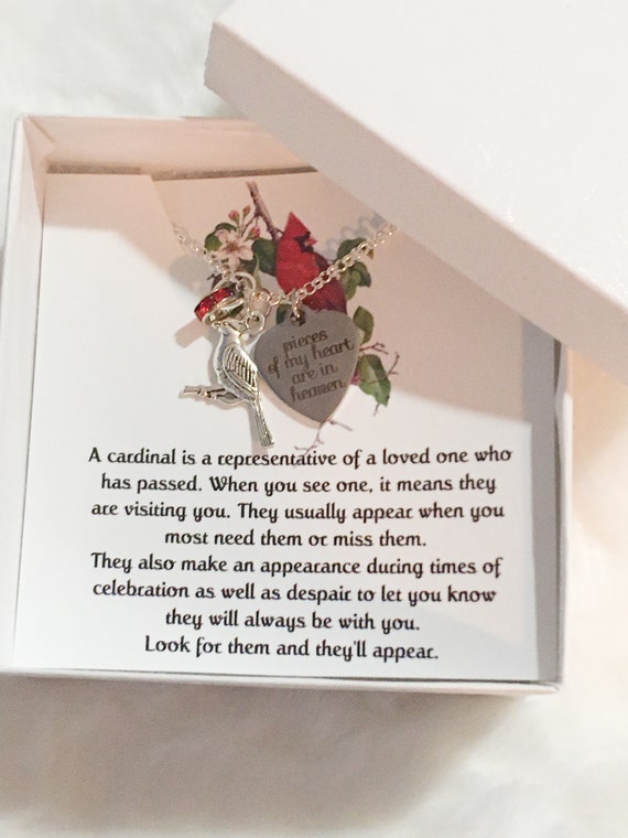 Memorial Necklace, When Cardinals Appear. Bereavement, Loss of Father, Friend Gift