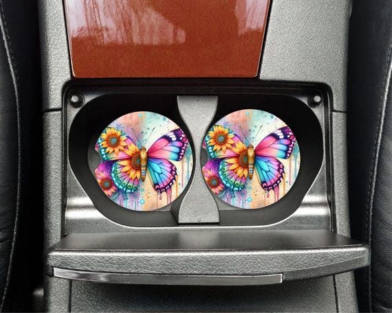 Butterfly Car Coasters, Spring Car Decor, Gifts under 15, Birthday, Daughter Gift