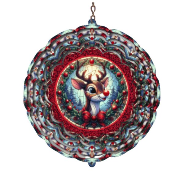 Reindeer Wind Spinner, Christmas, Christmas Decor, Christmas Gift for Best Friend Female