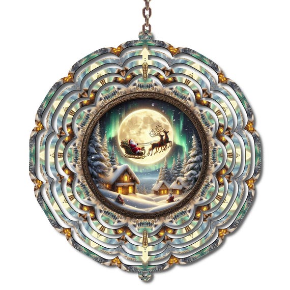 Christmas Decor, Christmas Wind Spinner, Santa Clause, Christmas Eve, Granddaughter Gift