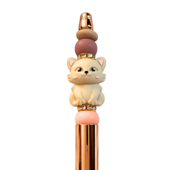 Cat Beaded Pen, Cat Lover, Stocking Stuffer, Secret Santa, Christmas, Coworker Gift