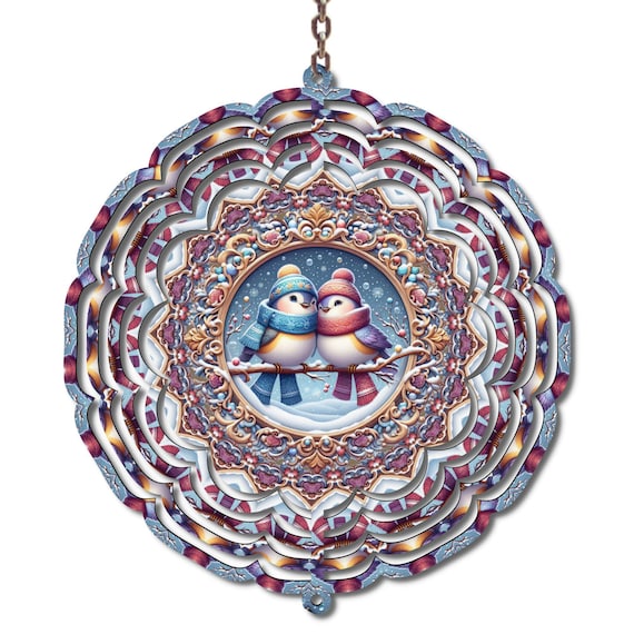 Winter Birds Wind Spinner, Christmas, Mom Gift