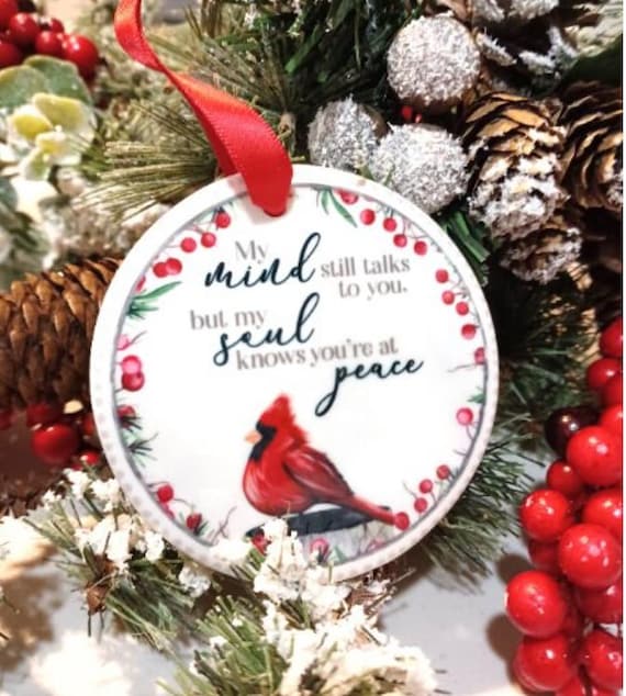 Memorial Ornament, Cardinal Christmas Ornament, In Loving Memory, Christmas, Mom Gift