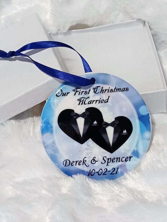 Gay Marriage Gift - Gay Wedding Gift - Gay Wedding - Gay Gift - Gay Couple - Gay Marriage - Christmas Ornament - First Christmas Married