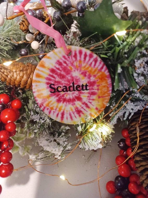 Personalized Christmas Ornament, Tie Dye, Christmas, Daughter Gift