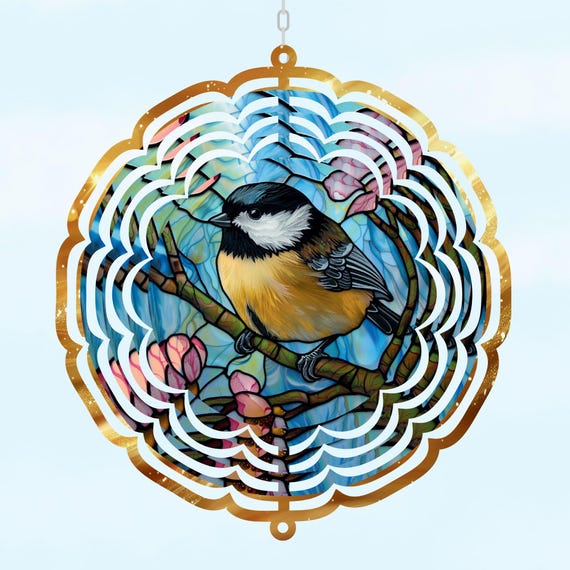 Chickadee Lover, Wind Spinner, Bird Lover, Spring Decor, Birthday, Mom Gift