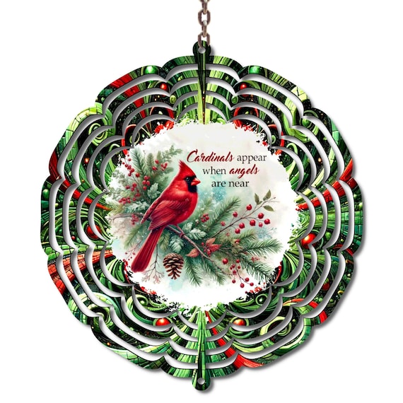 Cardinal Memorial Wind Spinner, Bereavement Gift, Christmas, Grandma Gift