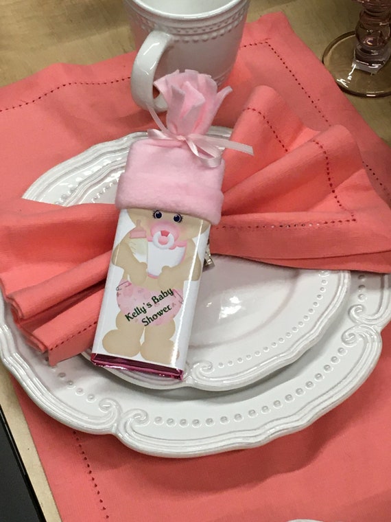 Baby Shower Personalized Pink Chocolate Bar Favors