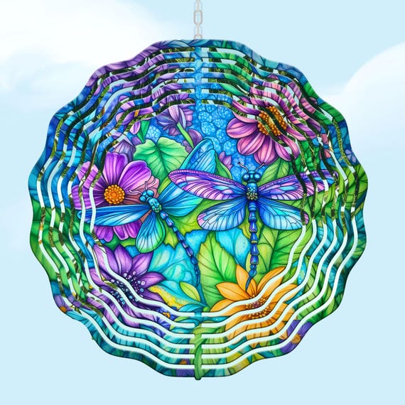 Dragonflies Garden Decor, Wind Spinner, Birthday Gift for Her