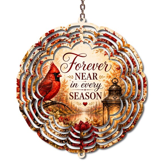 10-Inch Cardinal Wind Spinner: Forever Near in Every Season Fall Garden Decor