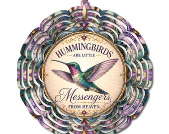 Hummingbird Wind Spinner | Hummingbirds Are Little Messengers From Heaven | Memorial Garden Decor | Sympathy Gift | Remembrance Gift