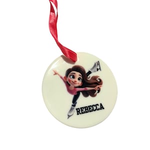 Ornamento de patinação artística, patinador no gelo, patinador artístico, Natal, personalizado, presente para neta
