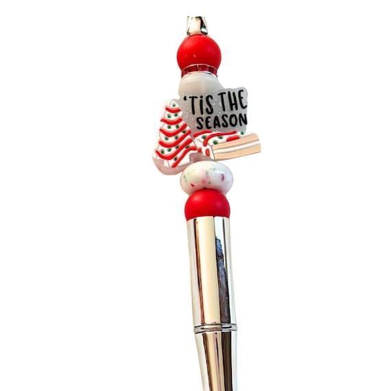 Christmas Tree Cake Beaded Pen, Christmas, Secret Santa, Coworker Gift