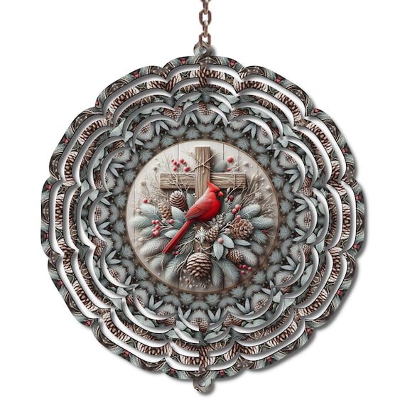 Cardinal Winter Wind Spinner, Christmas, Mom Gift