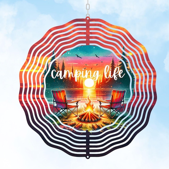 Camping Life Wind Spinner, Camping, Camp Decor, Summer Decor, Friend Gift