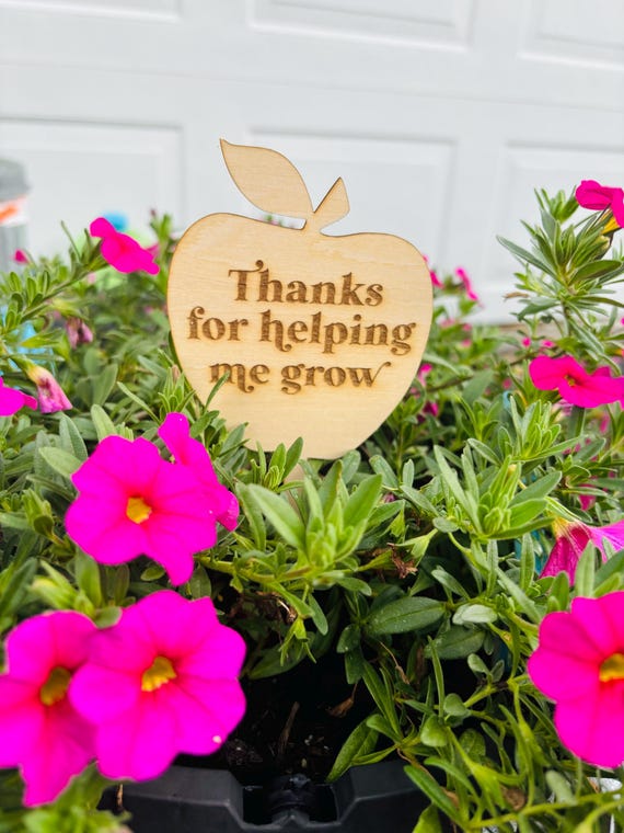 Thanks for Helping Me Grow Plant Stake, Teacher Appreciation Gift, Teacher Gift, Back to School, Plant Sign, Teacher Gift