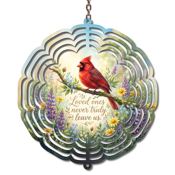 Cardinal Memorial Wind Spinner | A Visit From Heaven | Sympathy Gift | Memorial Gift for Mom | Loss of Loved One Gift