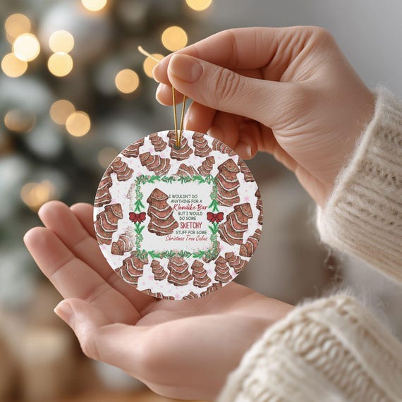 Funny Christmas Tree Cake Ornament, Christmas Snack Lover Gift, Christmas Ornament, Foodie Christmas Decor, Coworker Gift, Secret Santa