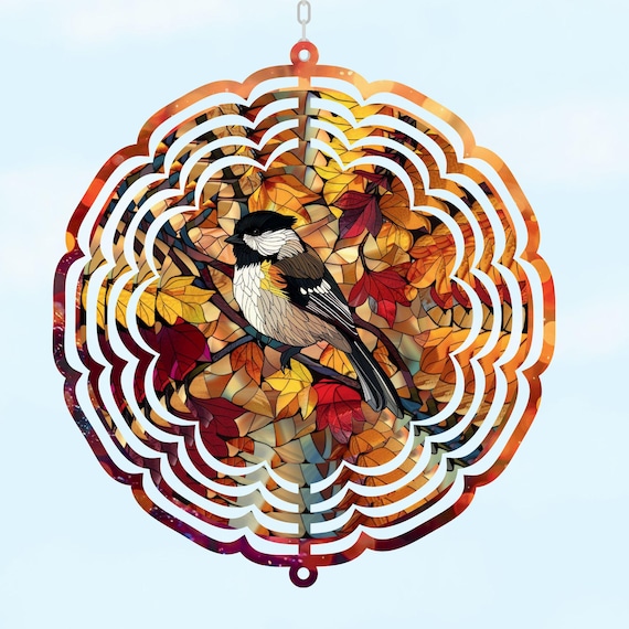 Chickadee Wind Spinner, Bird Lover, Birthday, Grandma Gift