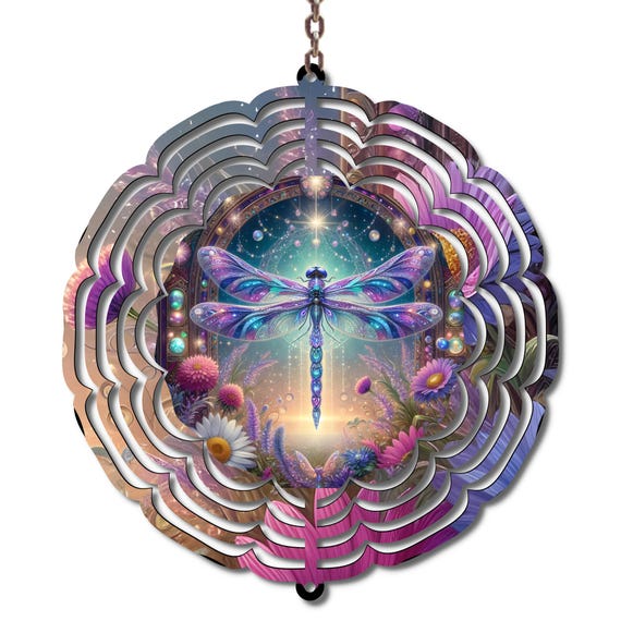 Dragonfly Wind Spinner, Spiritual Garden Decor, Fairy Garden Art, Colorful Dragonfly Yard Decor, Nature Lover Gift