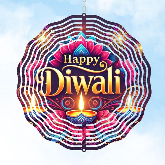 Diwali Wind Spinner, Happy Diwali, Fall Decor, South Asian, Indian Holiday, Friend Gift