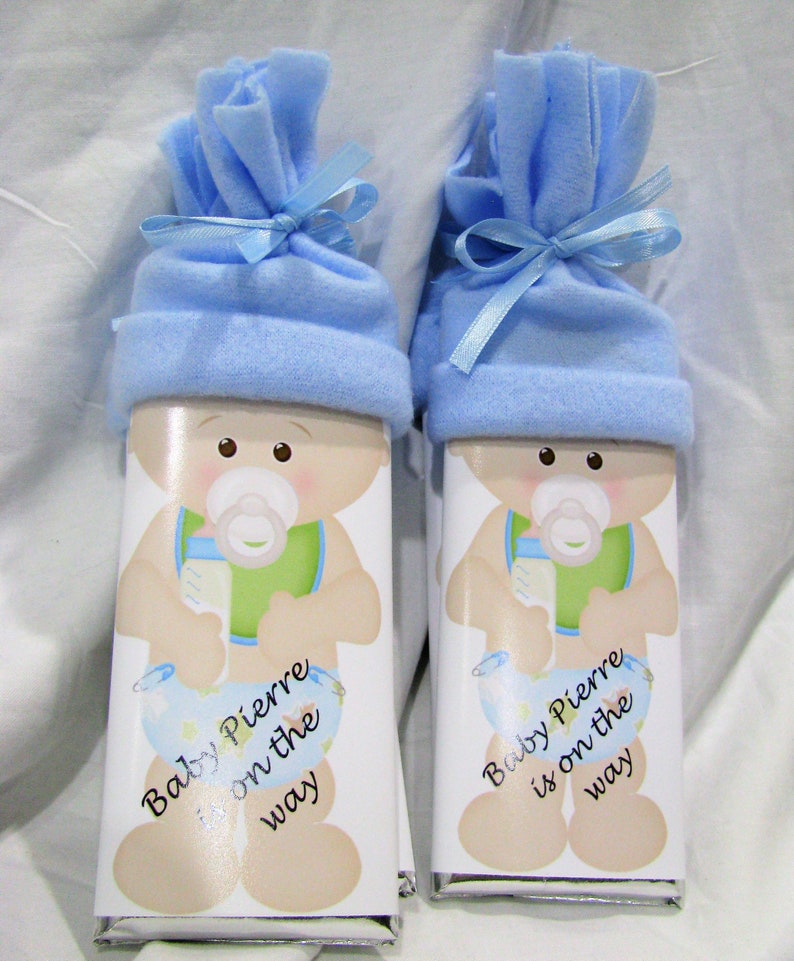 Baby Shower Favors. special Hershey bars with handmade hats. Super cute for baby shower image 7