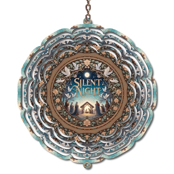 Silent Night, Christmas Wind Spinner, Christmas, Mom Gift