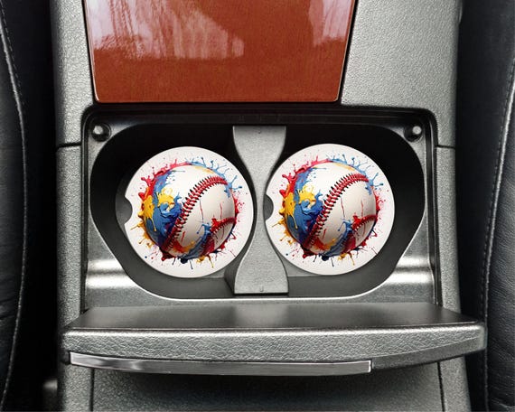 Baseball Mom Car Coasters, Car Accessories, Summer, Birthday, Mom Gift