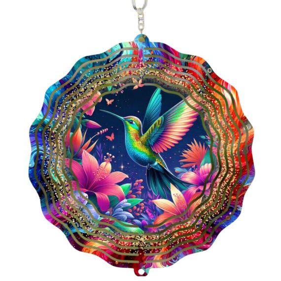 Hummingbird Gift, Wind Spinner, Yard Decor, Birthday Gift for Mom