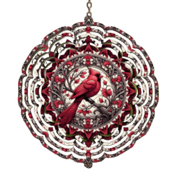 Red Cardinal Wind Spinner, Christmas, Mom Gift