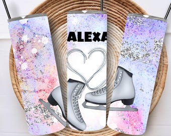 Personalized Figure Skater Tumbler, Ice Skating Gift