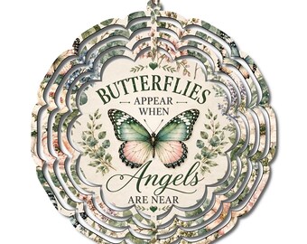 Butterfly Wind Spinner | Butterflies Appear When Angels Are Near | Memorial Garden Decor | Sympathy Gift | Remembrance Gift