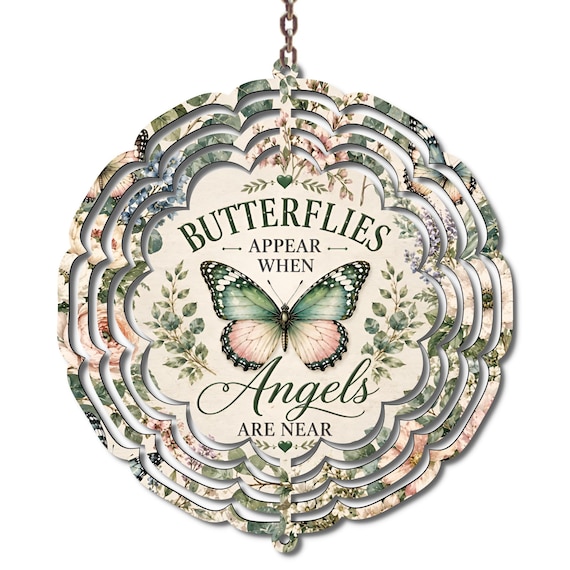 Butterfly Wind Spinner | Butterflies Appear When Angels Are Near | Memorial Garden Decor | Sympathy Gift | Remembrance Gift