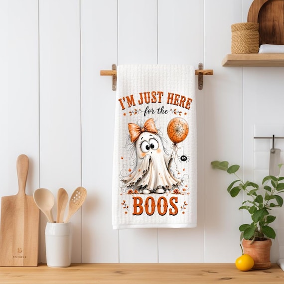 Halloween Ghost Kitchen Towel | Spooky Season Decor, Boo Design