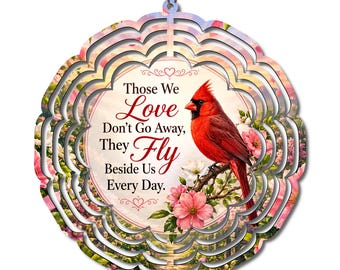 Cardinal Memorial Wind Spinner | Sympathy Garden Decor, Outdoor Remembrance Tribute