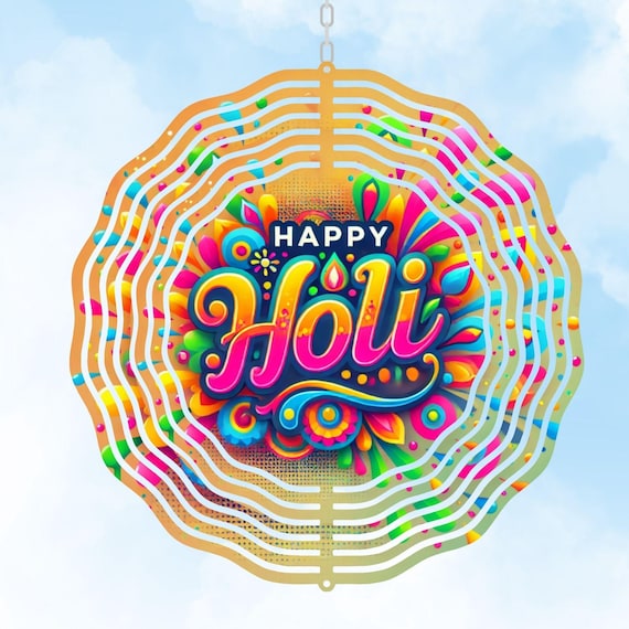 Holi Wind Spinner, Desi Art, South Asian, Indian Holiday, Spring Decor, Holi, Friend Gift
