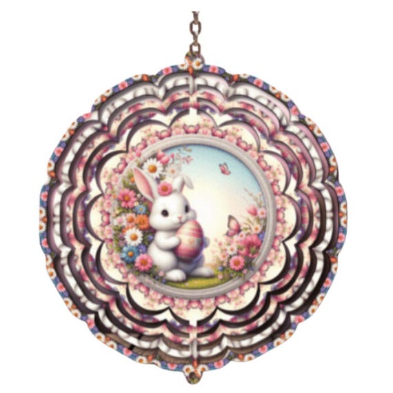 Easter Decor, Spring Wind Spinner, Bunny, Easter, Mom Gift