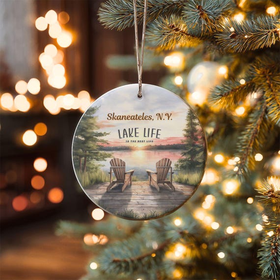 Personalized Lake Ornament, Custom Lake House Christmas Ornament, Family Lake Gift, Cottage Ornament, Cabin Keepsake, Vacation Home