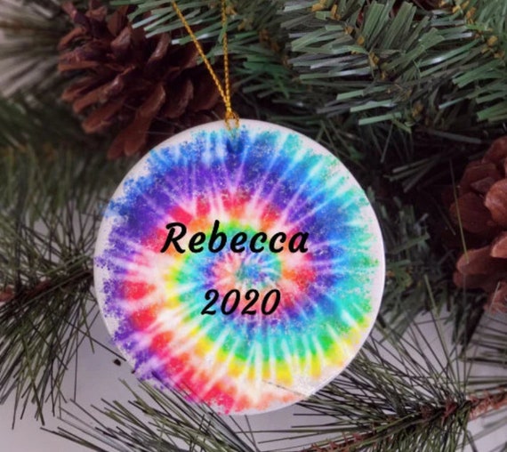 Tie Dye, Personalized Ornament, Christmas, Granddaughter Gift