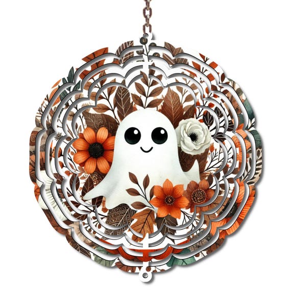 Halloween Ghost Wind Spinner, Autumn, Fall Decor, Mom Gift