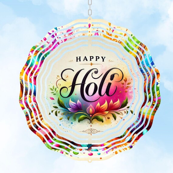 Holi Wind Spinner, Desi Art, South Asian, Indian Holiday, Spring Decor, Holi, Friend Gift