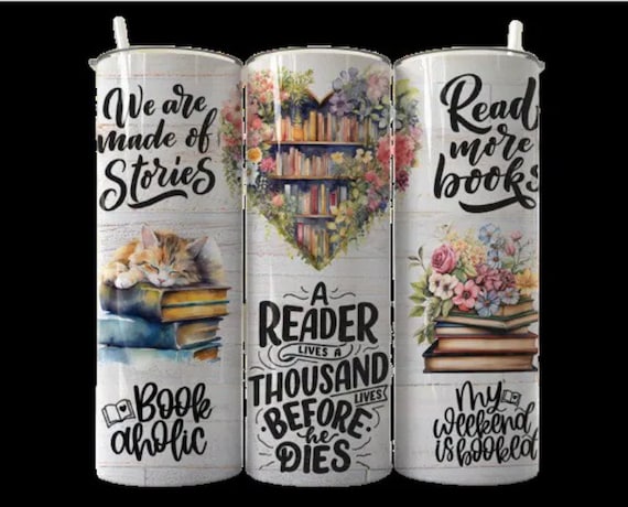Book Lover Tumbler, Book Lover Gift, Custom Tumbler, Skinny Tumbler, Birthday, Sister Gift
